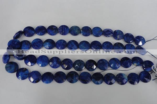 CNL473 15.5 inches 16mm faceted coin natural lapis lazuli beads