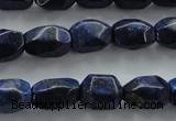 CNL640 15.5 inches 10*15mm faceted nuggets natural lapis lazuli beads