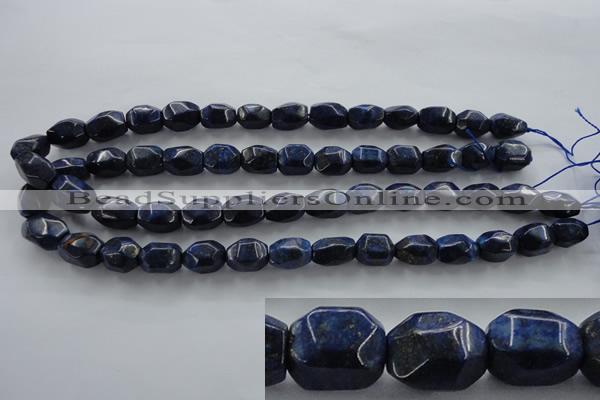 CNL640 15.5 inches 10*15mm faceted nuggets natural lapis lazuli beads