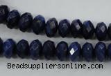 CNL873 15.5 inches 6*10mm faceted rondelle natural lapis lazuli beads