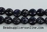 CNL922 15.5 inches 8mm flat round natural lapis lazuli gemstone beads