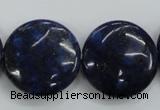 CNL929 15.5 inches 25mm flat round natural lapis lazuli gemstone beads