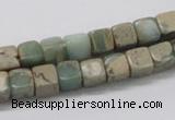 CNS06 16 inches 7*7mm cube natural serpentine jasper beads wholesale