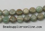 CNS08 16 inches 8mm flat round natural serpentine jasper beads