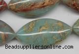 CNS100 15.5 inches 20*40mm marquise natural serpentine jasper beads