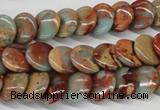 CNS124 15.5 inches 12mm flat round natural serpentine jasper beads