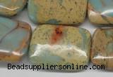 CNS151 15.5 inches 22*30mm rectangle natural serpentine jasper beads