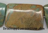 CNS153 15.5 inches 40*60mm rectangle natural serpentine jasper beads