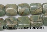 CNS16 16 inches 14*14mm square natural serpentine jasper beads