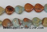 CNS186 15.5 inches 12*12mm triangle natural serpentine jasper beads