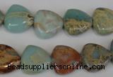 CNS187 15.5 inches 14*14mm triangle natural serpentine jasper beads