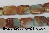 CNS194 15.5 inches 12*16mm rectangle natural serpentine jasper beads