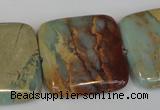 CNS196 15.5 inches 30*30mm square natural serpentine jasper beads