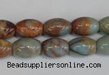 CNS203 15.5 inches 10*14mm rice natural serpentine jasper beads