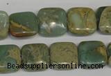 CNS213 15.5 inches 15*15mm square natural serpentine jasper beads