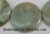 CNS236 15.5 inches 35mm flat round natural serpentine jasper beads