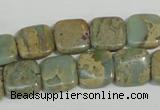 CNS250 15.5 inches 12*12mm square natural serpentine jasper beads