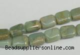 CNS254 15.5 inches 8*10mm rectangle natural serpentine jasper beads