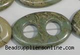 CNS270 15.5 inches 25*40mm carved oval natural serpentine jasper beads