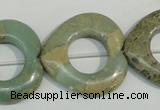 CNS272 15.5 inches 30*30mm heart donut natural serpentine jasper beads