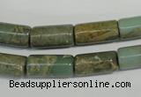 CNS275 15.5 inches 8*16mm tube natural serpentine jasper beads