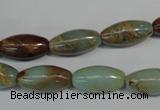 CNS277 15.5 inches 8*16mm rice natural serpentine jasper beads