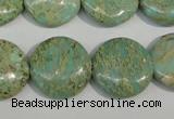 CNS284 15.5 inches 18mm flat round natural serpentine jasper beads