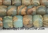 CNS306 15.5 inches 6*8mm rondelle serpentine jasper beads