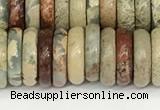 CNS328 15.5 inches 3*10mm rondelle serpentine jasper beads