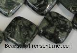 CNS432 15.5 inches 20*20mm diamond natural serpentine jasper beads