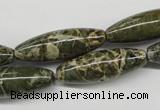 CNS519 15.5 inches 10*30mm rice natural serpentine jasper beads