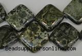 CNS530 15.5 inches 16*16mm diamond natural serpentine jasper beads