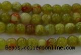 CNS600 15.5 inches 4mm round green dragon serpentine jasper beads