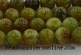 CNS602 15.5 inches 8mm round green dragon serpentine jasper beads