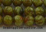 CNS603 15.5 inches 10mm round green dragon serpentine jasper beads