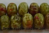 CNS615 15.5 inches 10*16mm rondelle green dragon serpentine jasper beads