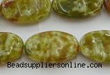 CNS634 15.5 inches 15*20mm oval green dragon serpentine jasper beads