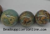 CNS69 15.5 inches 10mm - 22mm round natural serpentine jasper beads