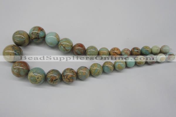 CNS69 15.5 inches 10mm - 22mm round natural serpentine jasper beads