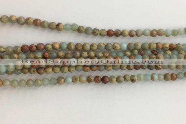 CNS700 15.5 inches 4mm round serpentine jasper beads wholesale