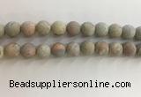 CNS710 15.5 inches 12mm round matte serpentine jasper beads