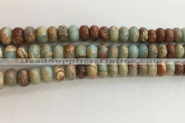 CNS715 15.5 inches 6*10mm rondelle serpentine jasper beads wholesale