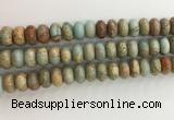 CNS716 15.5 inches 7*12mm rondelle serpentine jasper beads wholesale