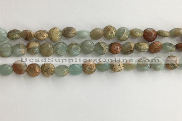 CNS718 15.5 inches 6mm flat round serpentine jasper beads wholesale