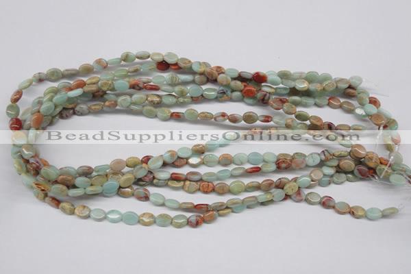 CNS89 15.5 inches 6*8mm oval natural serpentine jasper beads