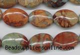 CNS92 15.5 inches 13*18mm oval natural serpentine jasper beads