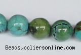 CNT06 16 inches 14mm round natural turquoise beads wholesale