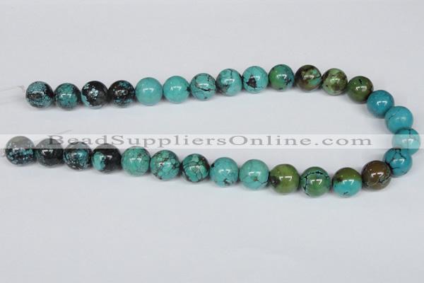 CNT06 16 inches 14mm round natural turquoise beads wholesale