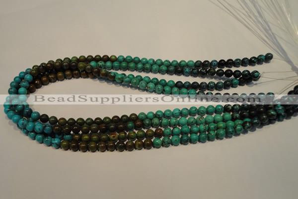 CNT102 15.5 inches 5.5mm - 6mm round natural turquoise beads wholesale