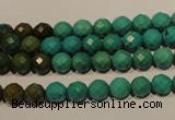 CNT130 15.5 inches 6mm faceted round natural turquoise beads